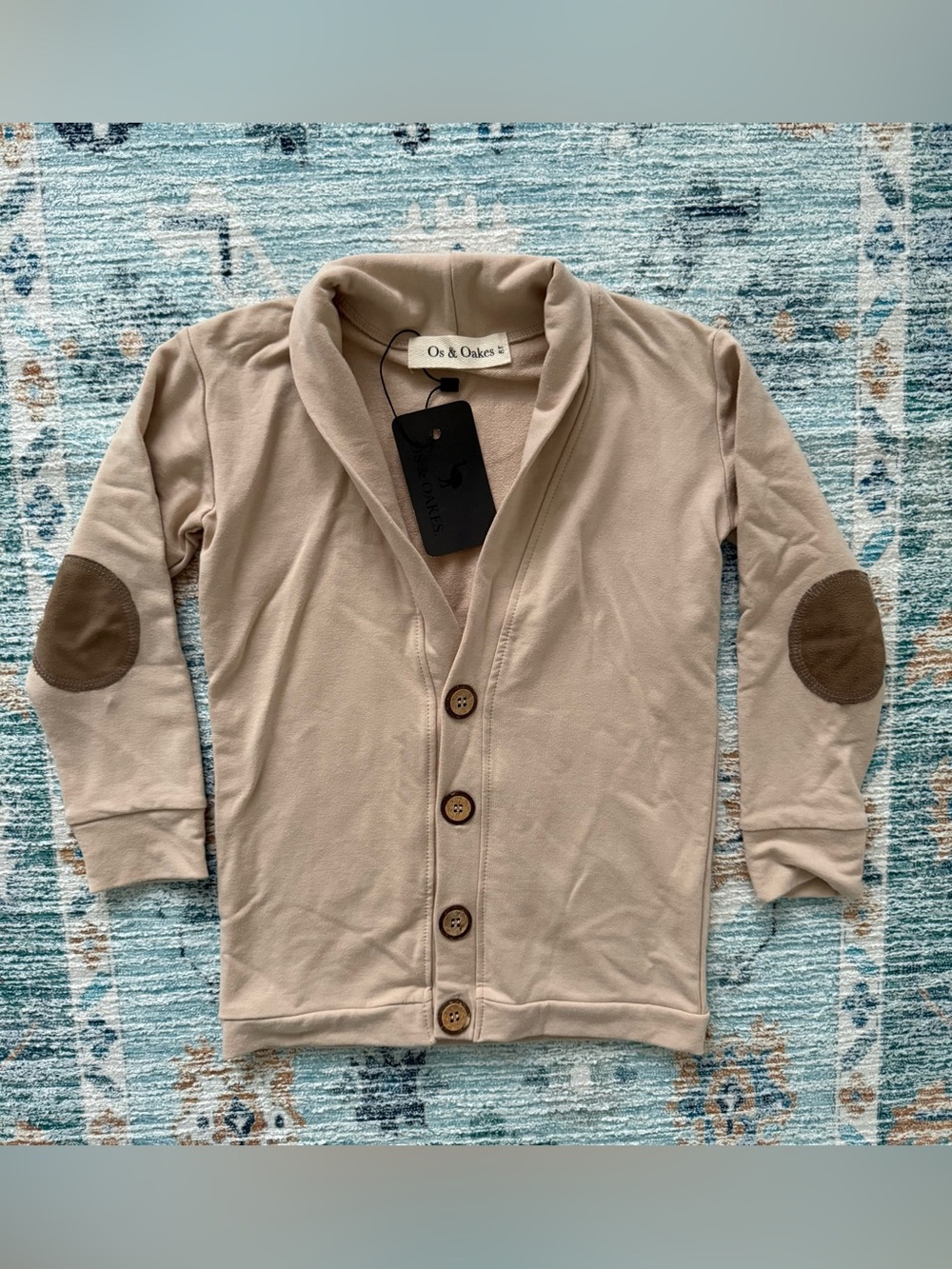 Os & Oakes Bamboo Cotton Kids' Tan Button-Front Cardigan Jacket Size 5T BNWT